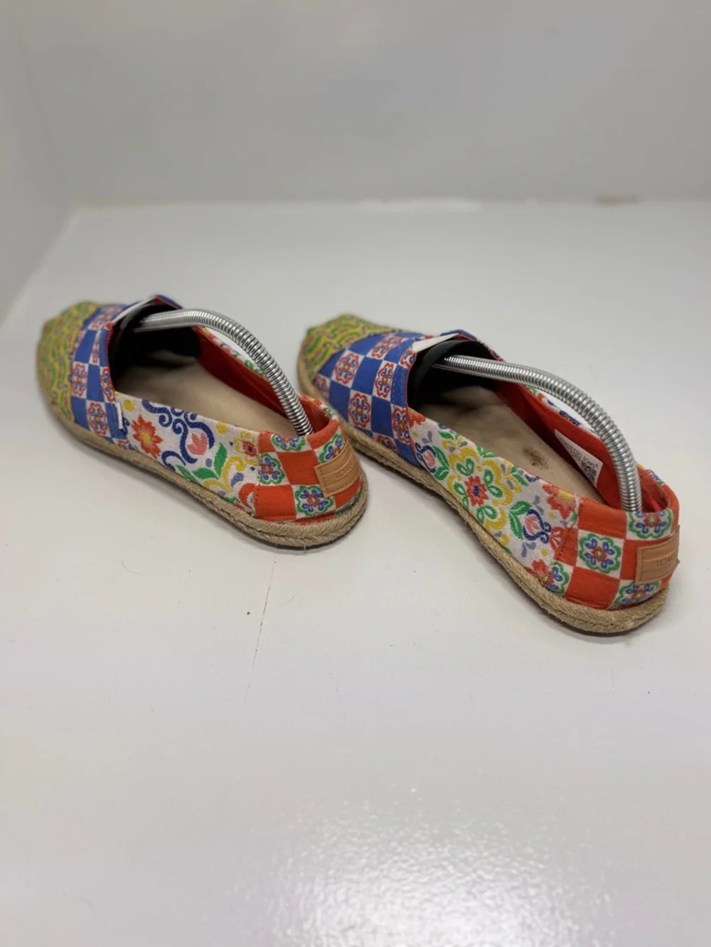 TOMS Alpargata Slip-On Espadrilles Patchwork Print Canvas Flats Women’s 7.5 Boho